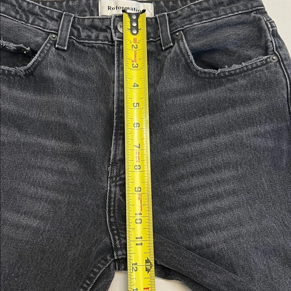 REFORMATION JULIA HIGH RISE CIGARETTE JEANS BLACK SIZE 28